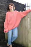 Ruffle sleeve coral jumper