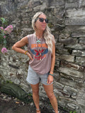 Rock n roll sleeveless tee (rose tan )