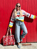 Colourful zig zag knit jumper
