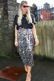 Chunky sequin skirt (Silver)