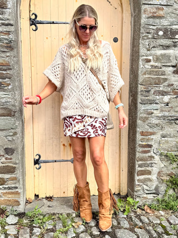 Floral patterned wrap skirt