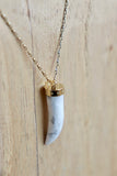 Marble horn necklace (Gold)