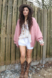Soft pink ruffle sleeve cardigan