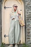 Khaki balloon leg trousers