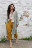 Khaki open knit cardigan