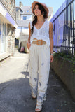 Paisley embroidered trousers