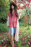 Embroidered rose peasant blouse