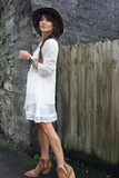 Asymmetrical lace long sleeve top