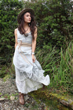 Acid washed embroidered dress