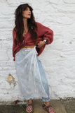 Floral sheer lace wrap skirt