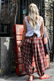 Plaid balloon trousers