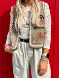 Embroidered motif waistcoat