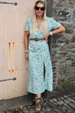 Mint ditsy floral dress