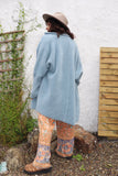 Light blue fluffy coatigan