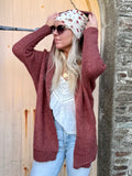Rust hooded cardigan
