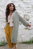 Khaki open knit cardigan