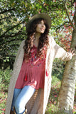 Long cable knit cardigan