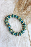 Sea-green ceramic beaded bracelet