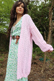 Pink open knit cardigan
