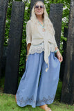 Beige open knit wrap cardigan
