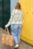 Mint floral crochet cardigan