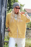 Lace trim mustard cardigan