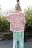 Blush pink zig zag cardigan
