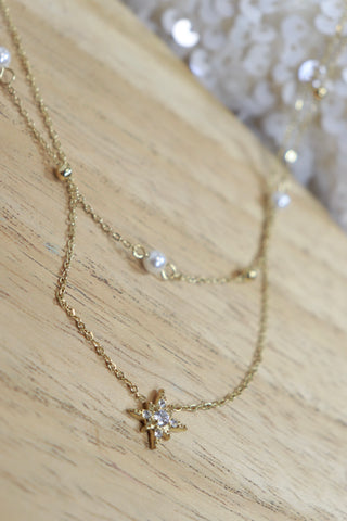 Shooting star layered necklace (Gold)