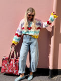 Colourful zig zag knit jumper