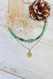 Beaded layered teardrop necklace