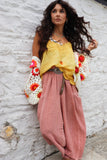 Yellow crochet embellished cami