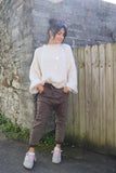 Side zip jeans chocolate brown