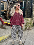 Speckle knit burgundy jumper