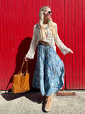 Tiered floral blue trousers