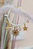 Sun and moon beaded hoops