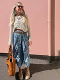 Tiered floral blue trousers