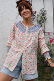Ditsy floral frill trim blouse