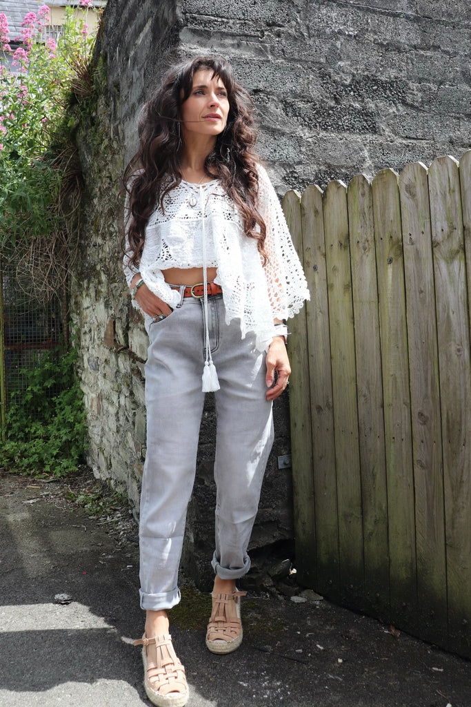 Light grey mom jeans