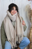Soft Beige tassel scarf