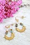 Sun ray beaded earrings