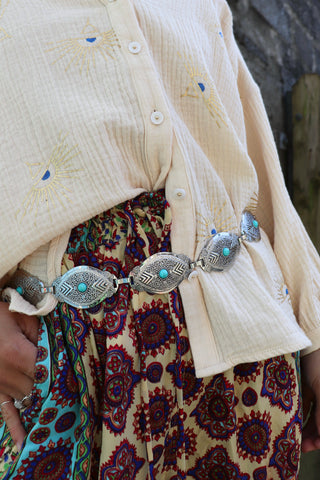 Turquoise stone chain belt