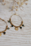 Circle beaded hoops (Gold)