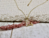 Gem stone robin necklace (Gold)
