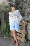 Ornate diamond crochet top