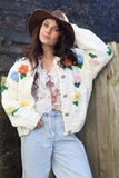 Flower applique cardigan