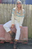 Taupe western wedge boots