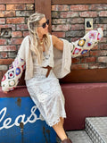 Crochet and embroidered dress (White)