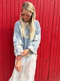 Embroidered stripe jumper