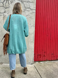 Cable knit cardigan (Aqua)