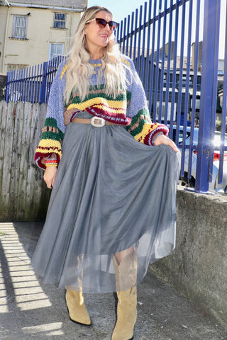 Grey tulle skirt